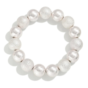 chunky beaded bracelet | silver