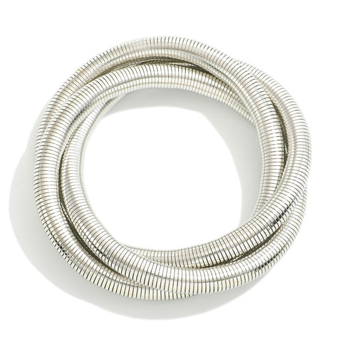 set/three omega chain bracelets | silver