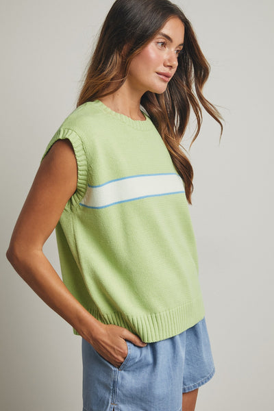 great expectations stripe sweater tank | lime + coastal