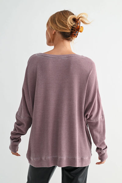 tied to perfection waffle knit top | rose taupe