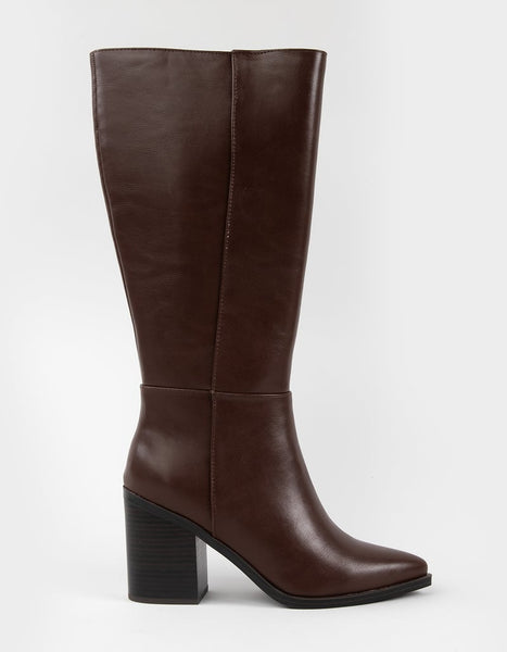 vapor tall leather boots | brown