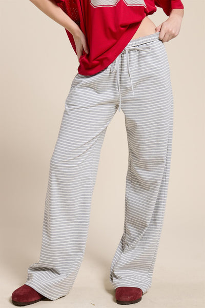 say you will wide leg pants | grey + white