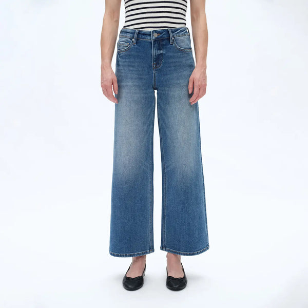 kollins mid rise wide leg jeans | medium wash