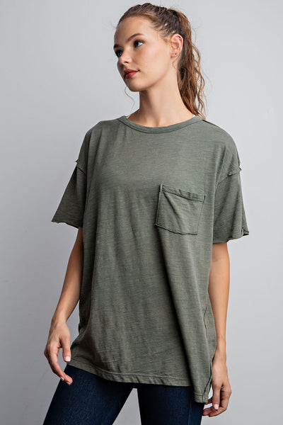 new in town mineral wash tee | olive