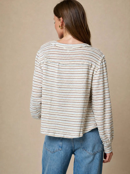 a better plan striped knit top | light blue