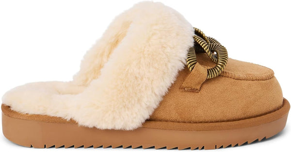taos faux fur slide, matisse | chestnut