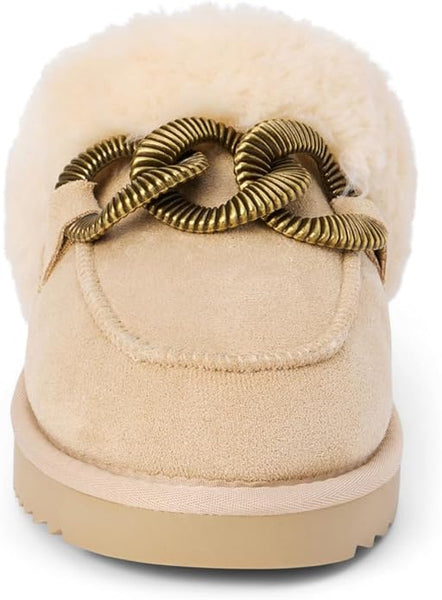 taos faux fur slide, matisse | natural