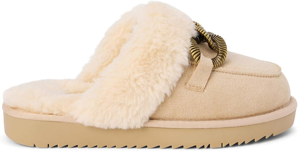 taos faux fur slide, matisse | natural