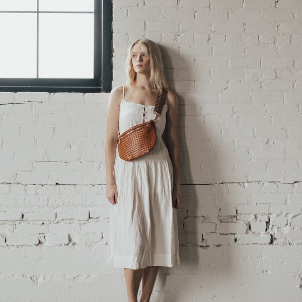 westlyn woven bum bag | brown