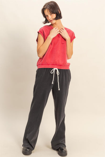 southern sunset mineral wash top | red