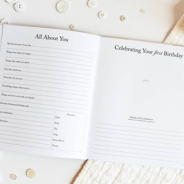 Childhood Memory Book for New Mom | Off-White