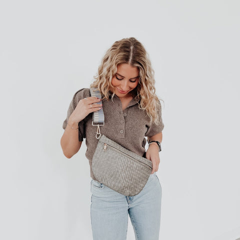 westlyn woven bum bag | gray