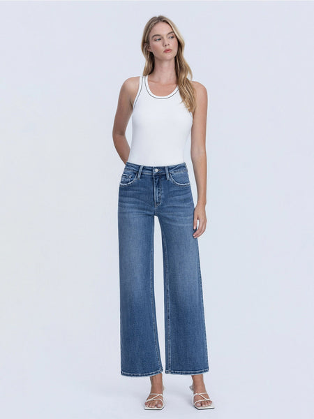 noah high rise wide leg ankle jeans | charm