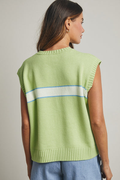great expectations stripe sweater tank | lime + coastal