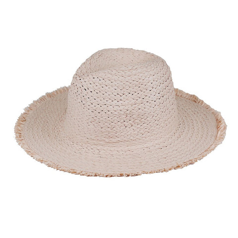 frayed edge straw sun hat | blush