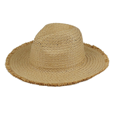 frayed edge straw sun hat | taupe