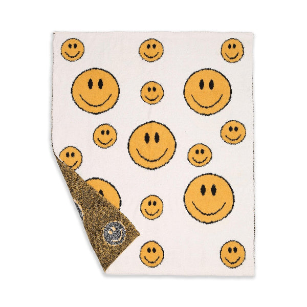 baby plush blanket | all smiles, white