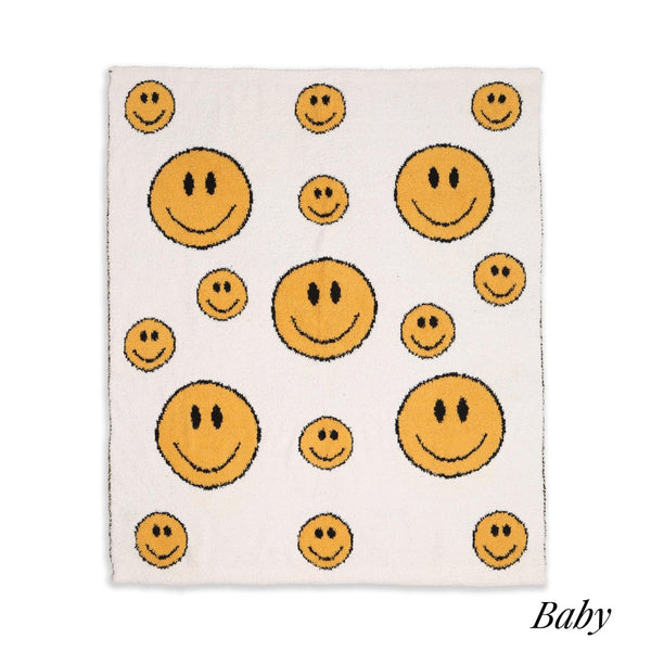 baby plush blanket | all smiles, white