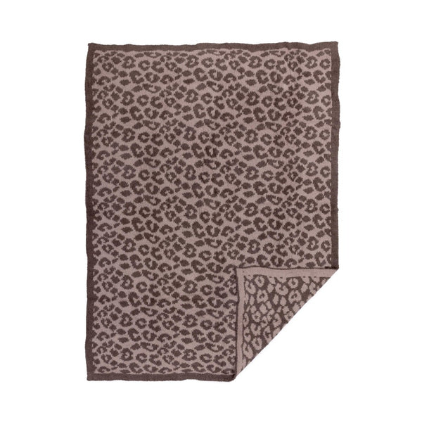 plush throw blanket | mocha + taupe leopard