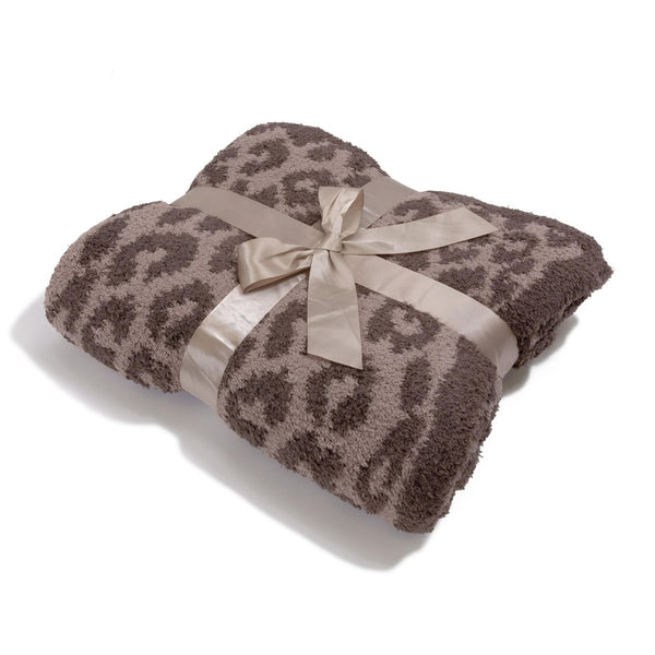 plush throw blanket | mocha + taupe leopard