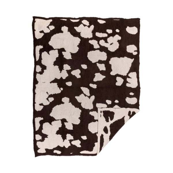 plush throw blanket | brown cow print