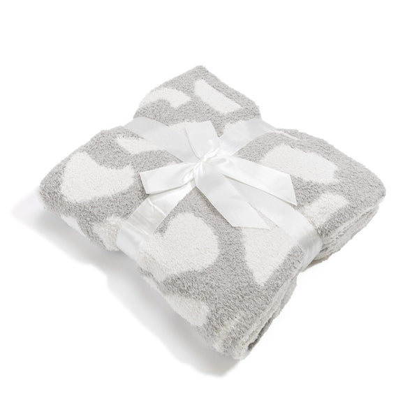plush throw blanket | grey leopard