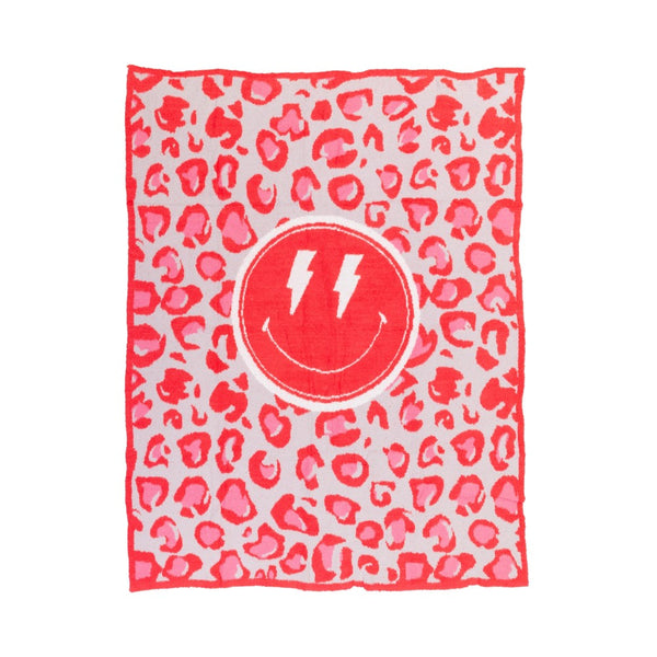 plush throw blanket | smiley lightening bolt