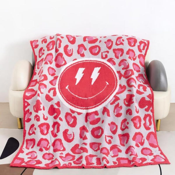 plush throw blanket | smiley lightening bolt