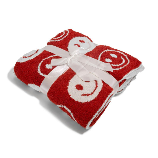 plush throw blanket | all smiles, burgundy
