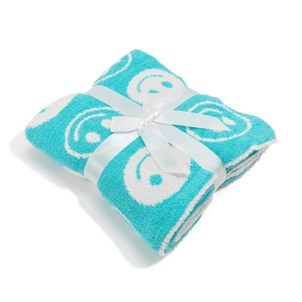 plush throw blanket | all smiles, mint
