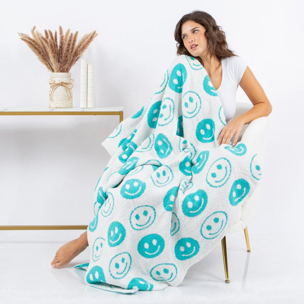 plush throw blanket | all smiles, mint