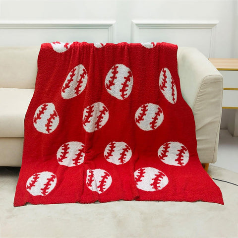 baseball blanket | red