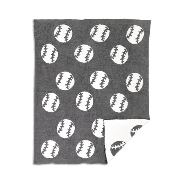 baseball blanket | charcoal