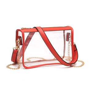 clear stadium approved crossbody bag | orange