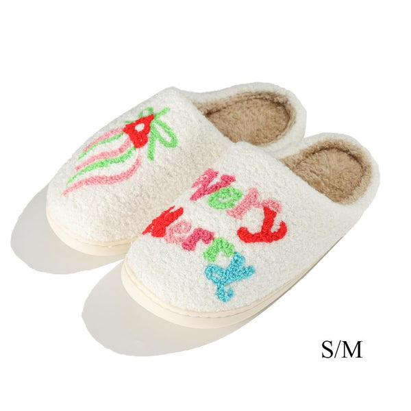 plush slippers | very merry