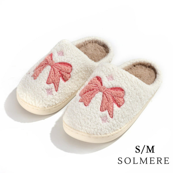 plush bow slippers!