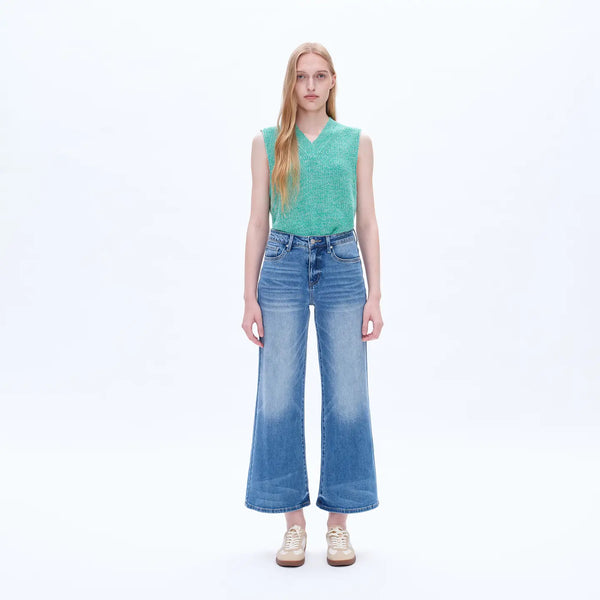 kathleen high rise wide leg jeans | medium wash