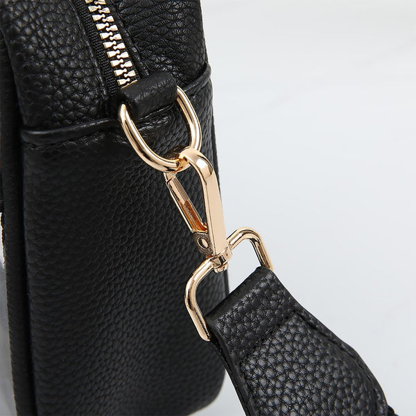 clear stadium crossbody bag | black