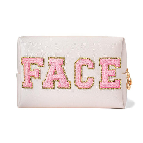 chenille patch waterproof makeup bag | face