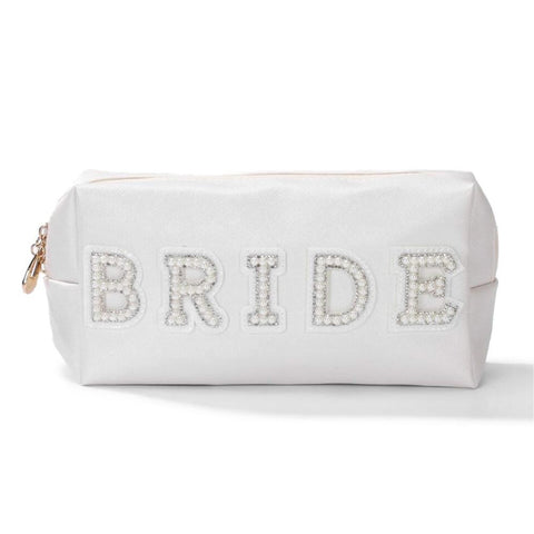 chenille patch waterproof makeup bag | bride