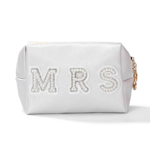 chenille patch waterproof makeup bag | mrs