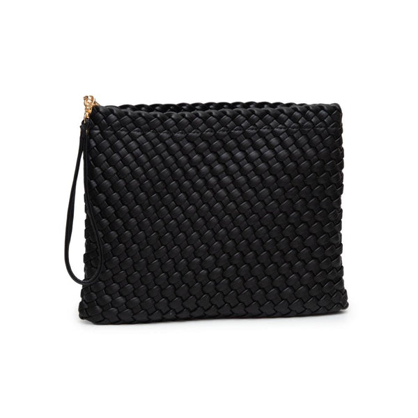 tuscany basket weave wristlet | black