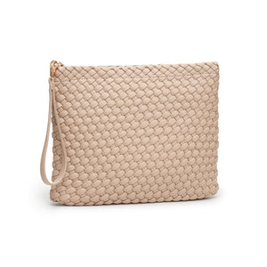 tuscany basket weave wristlet | beige