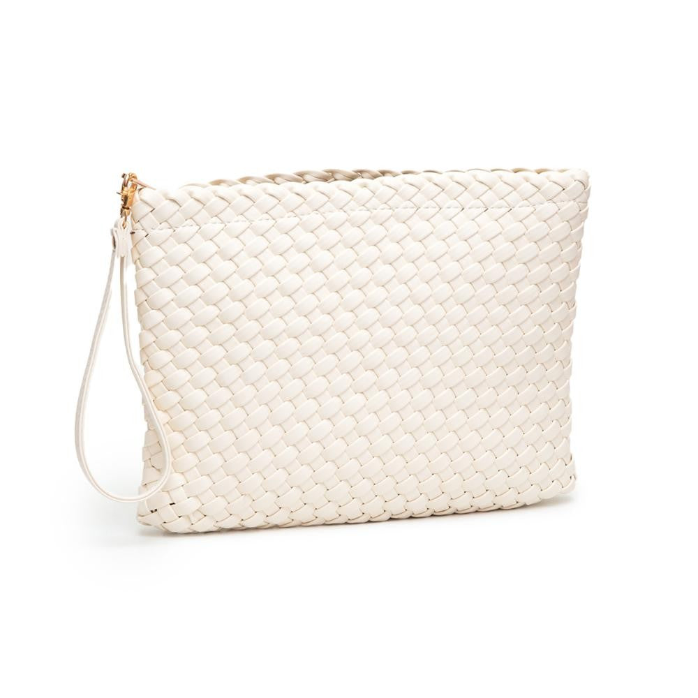 tuscany basket weave wristlet | ivory