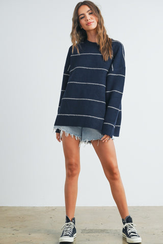 thought you'd notice striped sweater | navy