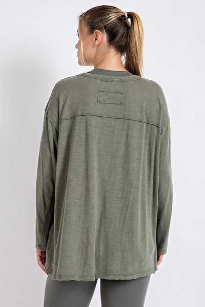 always low key mineral wash top | olive