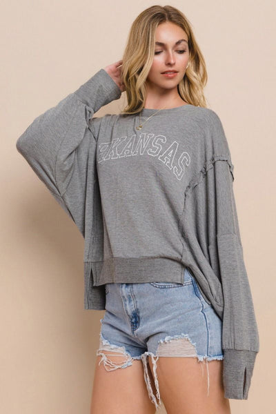 french terry arkansas sweatshirt | grey