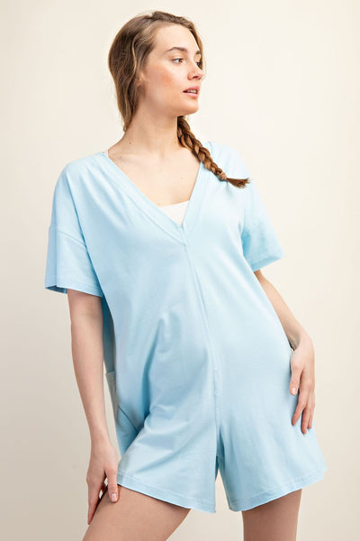 good days only tee romper | baby blue