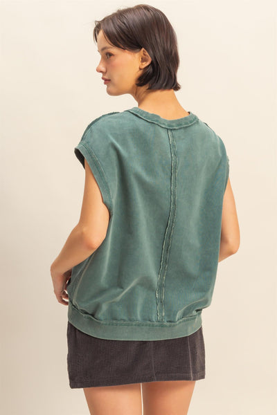 southern sunset mineral wash top | deep green
