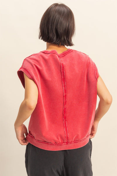 southern sunset mineral wash top | red